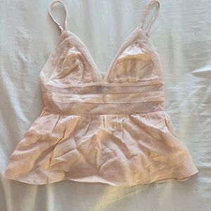 Honey Punch Pink Tank Top with Peplum Design